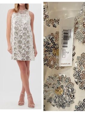 NWT! Trina Turk Johana Floral Sequin Shift Mini Dress
